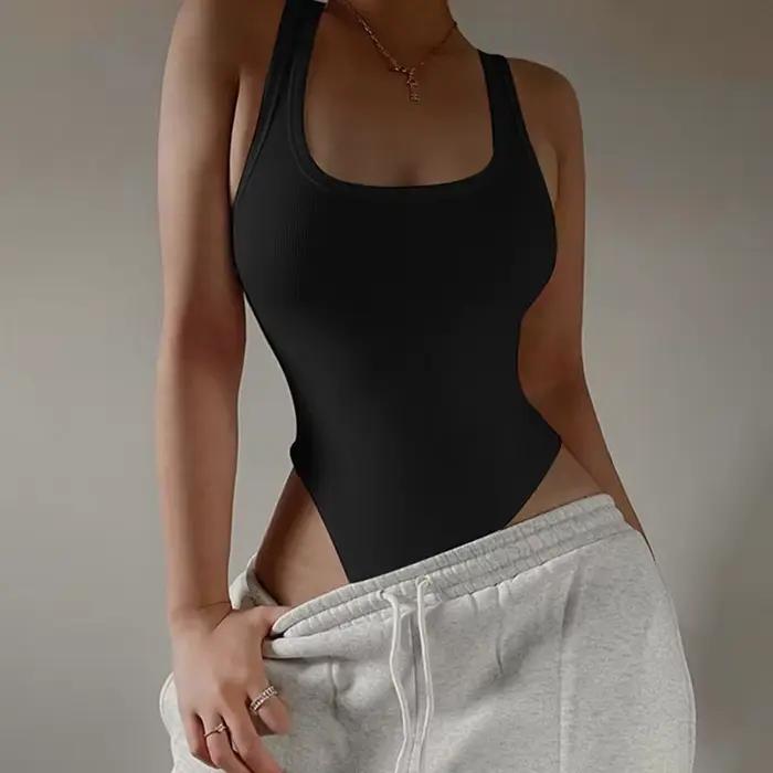 Body en tricot sans manches pour femmes, Sexy, moulant, épaules dénudées, col licou, décontracté, corsage de rue, ClubWear, été, 2025