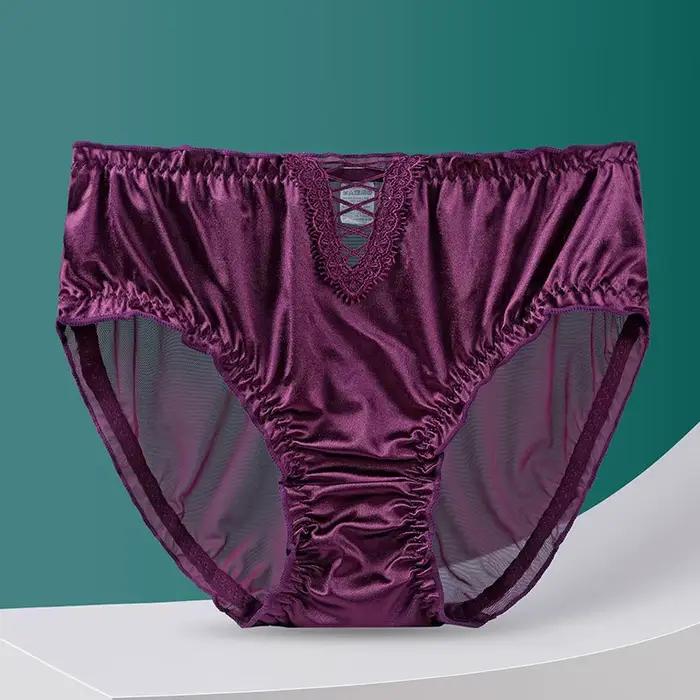 Hodvábny saténový sexy ženský nohavičkový špičkový slip