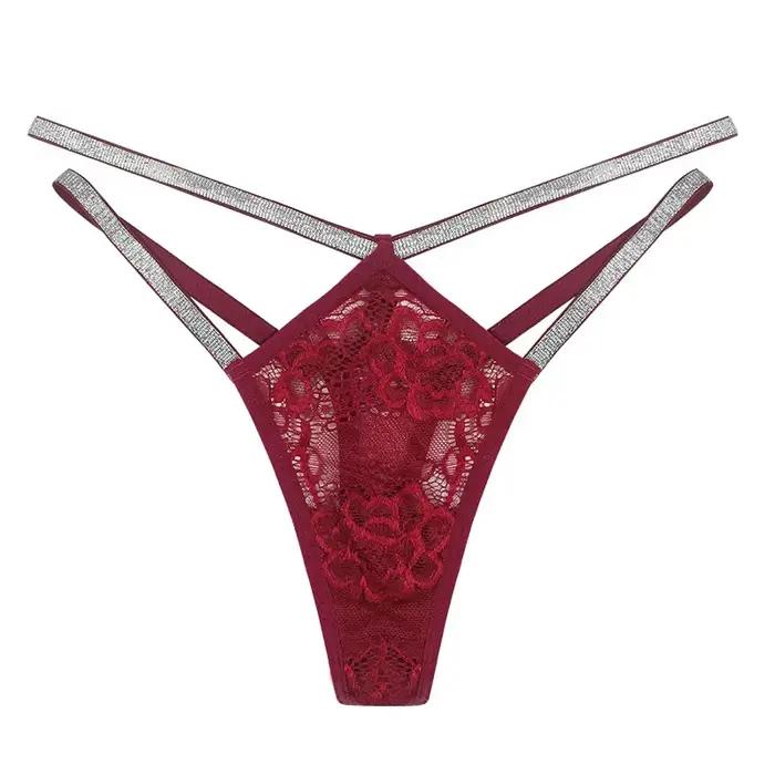 Tongs Sexy Double ceinture fine culotte femme taille haute dentelle transparente Lingerie tongs femmes Sexy Трусы Ж hangi eins...........е