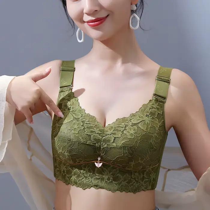 Soutien-gorge Push Up femme Lingerie soutien-gorge Sexy dentelle soutiens-gorge pour femmes sans fil sous-vêtements femmes 52C D E tasse grande taille soutien-gorge femmes vêtements soutiens-gorge