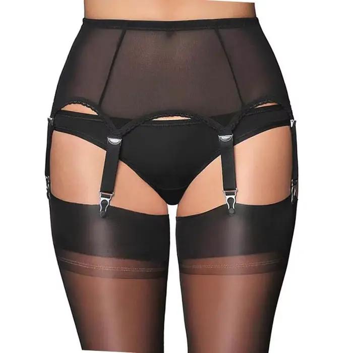 Sexy femmes Vintage taille haute porte-jarretelles maille porte-jarretelles sangles porte-jarretelles cuisse jarretière Bondage Lingerie porte-jarretelles