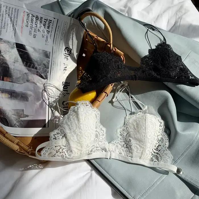 Soutien-gorge triangle en dentelle sexy pour femmes lingerie fine sans armatures occasions romantiques