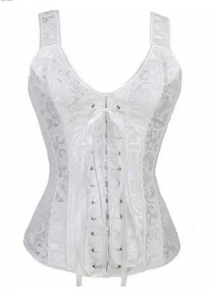 Corset rose pour femmes, bretelles, haut bustier Sexy, gilet, fermeture éclair, Lingerie, grande taille, gothique, victorien, Burlesque, Halloween, noir