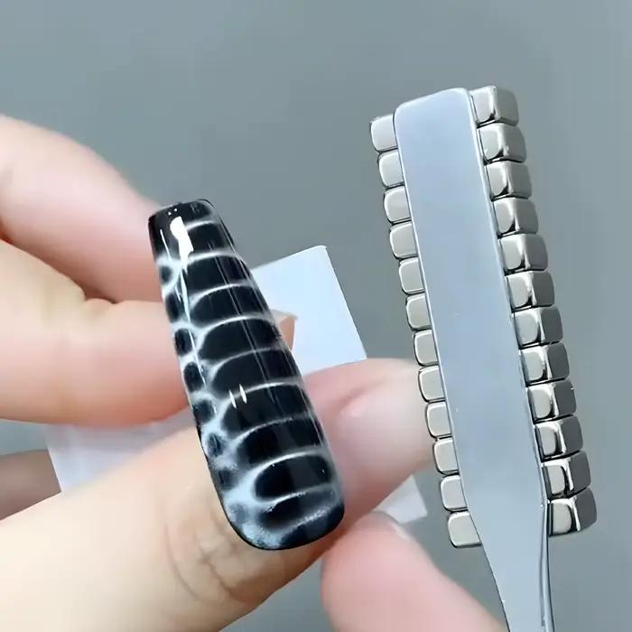 12 kusov nechtov mačacie oko silný magnetický efekt nechty Krokodília textúra magnetická tyčinka UV Gél lak