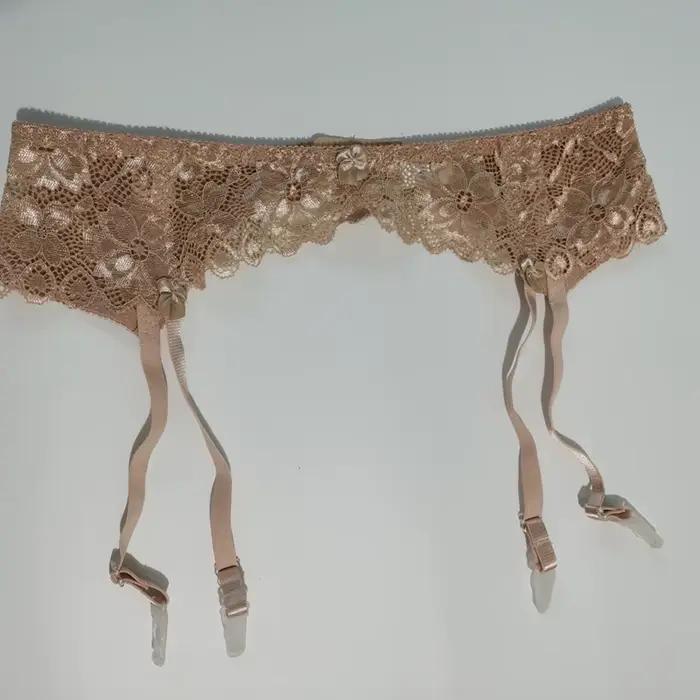 Porte-Jarretelles Réglable en Dentelle Florale Rétro pour Femme, Clips Arrière à Trois Rangées, Taille Basse, Lingerie, Sous-Vêtements de brev