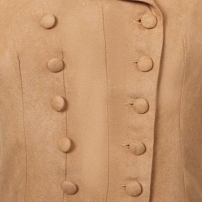 Gilet victorien pour femme, style Renaissance médiévale, col en V, double boutonnage, corset