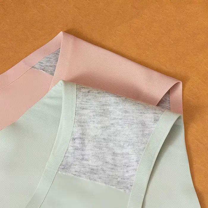 Culotte sans couture pour femme, sous-vêtement taille moyenne, couleur unie, confortable, doux, sexy, lingerie féminine
