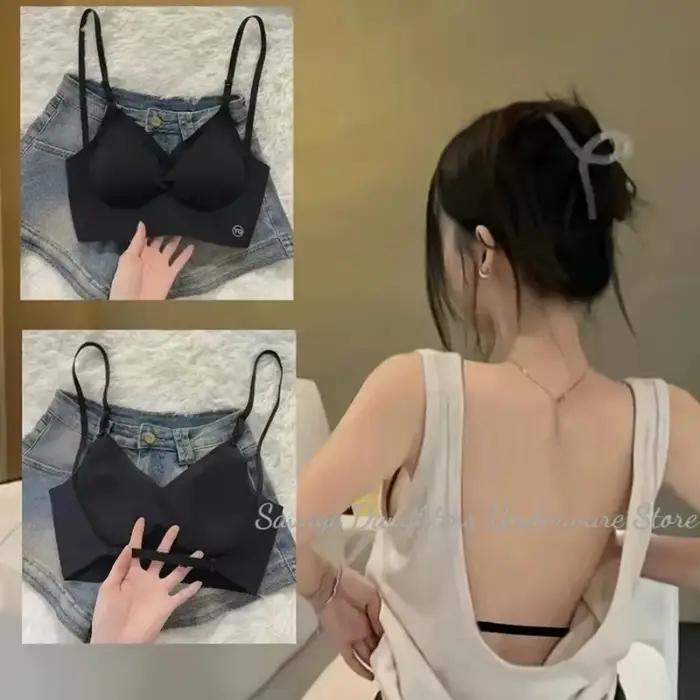 Soutien-gorge invisible pour femme, décolleté plongeant en U profond, dos nu, pour robes, lingerie sexy avec bretelles transparentes, push-up, sous-vêtements sans bretelles