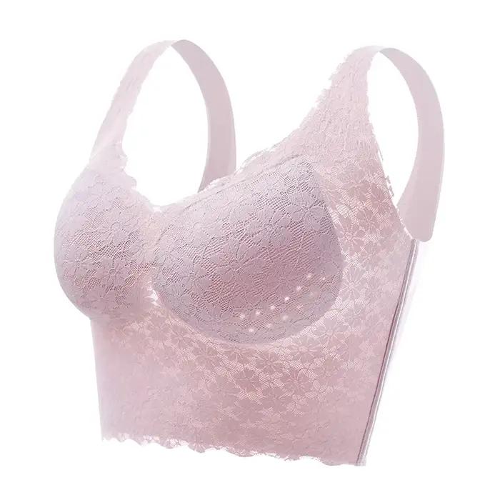 Grande taille M-6XL soutiens-gorge pour femmes sans couture sous-vêtements en dentelle soutien-gorge Push Up grande Bralette femme brassière sans fil rembourré respirant