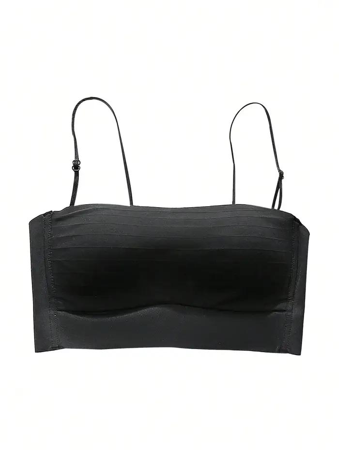 Soutien-gorge en peau noire pour femmes, 3 pièces, soutien-gorge fin, dos nu, sous-vêtements pour femmes
