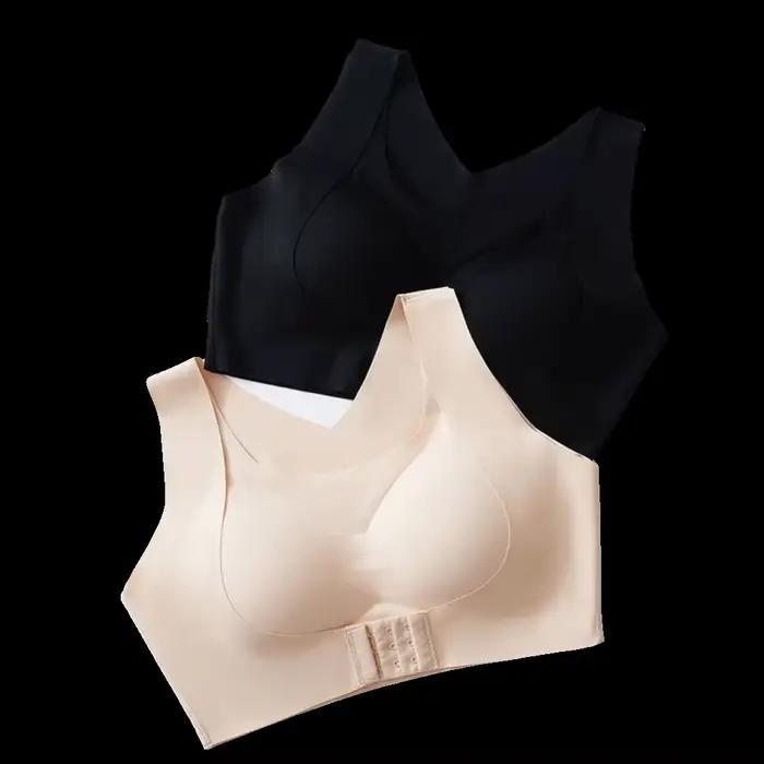 Soutien-gorge correcteur de posture à fermeture avant, dos croisé, 2-en-1, sans coutures, push-up, antichoc, pour femme, soutien-gorge de fitness