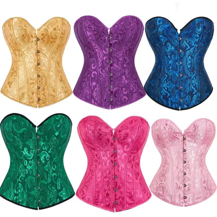 Jacquard Vintage hauts Corset femmes gothique surbuste Bustier à lacets Shapewear minceur taille façonnage Korset