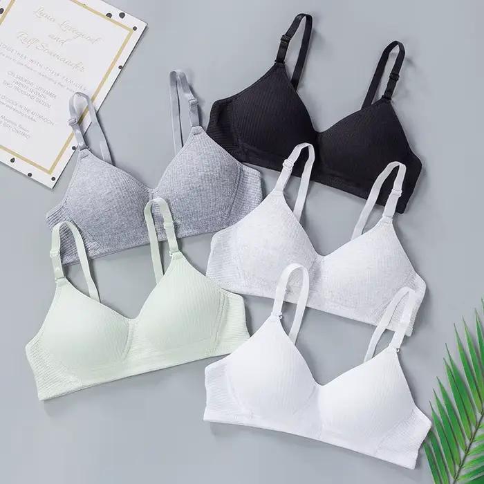 Sous-vêtements en coton femmes AB tasse soutien-gorge sans fil rassemblé confort V brassière Push Up Lingerie Bralette pour femmes soutiens-gorge sans couture