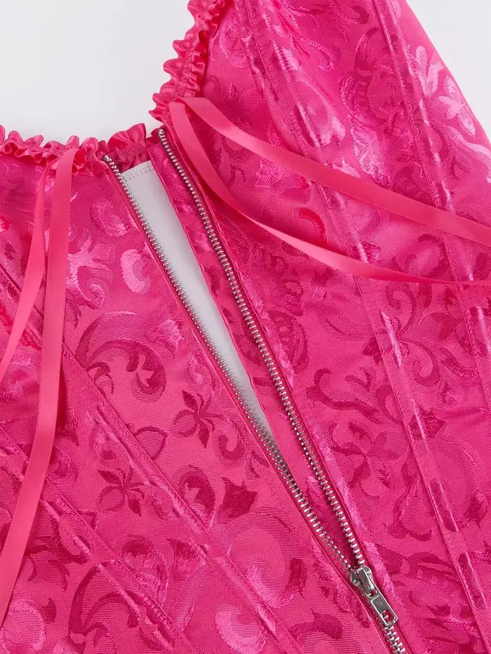 Corset zippé pour femme, style gothique, bustier, corselet overbust, avec sangle de modelage à fermeture éclair, laçage, baleines, ceinture amincissante, effet ventre plat