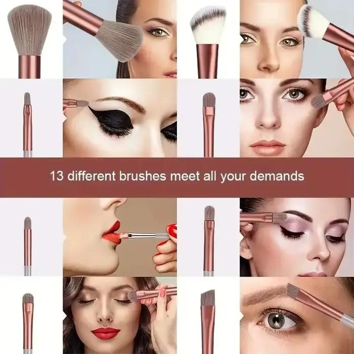 Sada jemných a nadýchaných kozmetických štetcov na make-up
