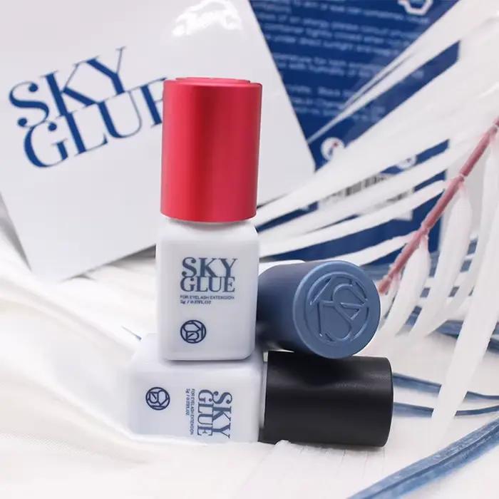 1 fľaša lepidla SKY na predlžovanie rias 5ml Originál Sky S + čierny červený modrý uzáver falošné riasy lepidlo nebo TD c