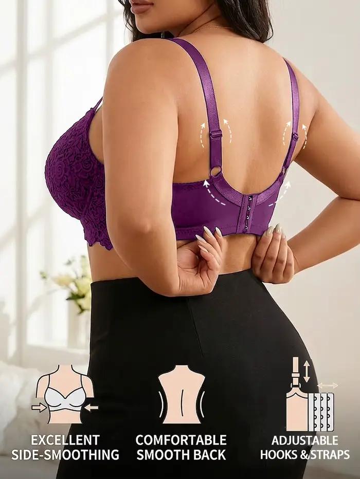 Push-up podprsenka z čipky pre ženy s veľkými tvarmi s kosticami