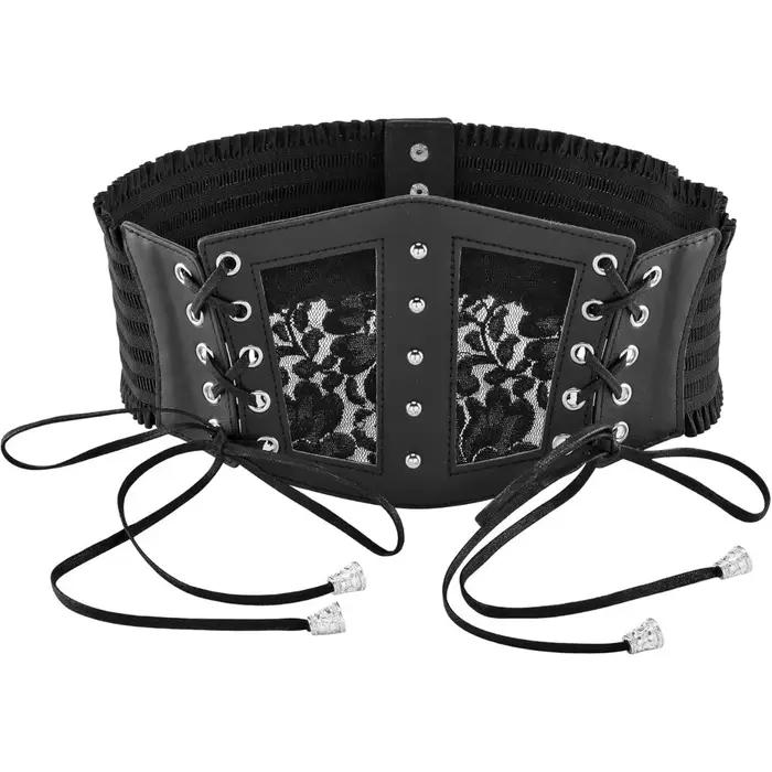 Ceinture Corset artificiel astique à Lacets pour Femme, Vêtement à Taille Large, Costume Gothique
