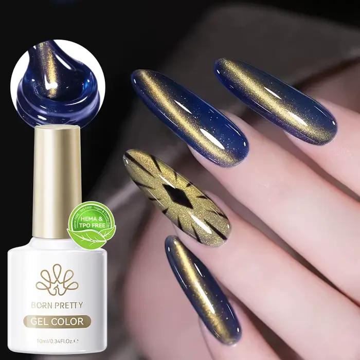 BORN PRETTY 10ml HEMA TPO bezplatný vianočný lesk zlatá mačka magnetický gél západ slnka lesklý pohľad manikúra