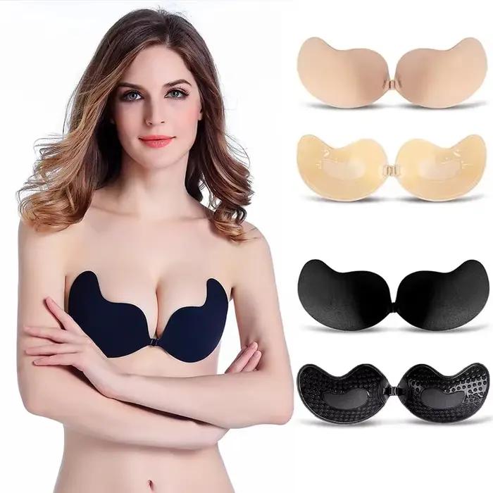 Soutien-gorge sexy pour femme, soutien-gorge invisible push-up, soutien-gorge auto-adhésif en silicone sans couture, fermeture avant, soutien-gorge sans bretelles, sans dos
