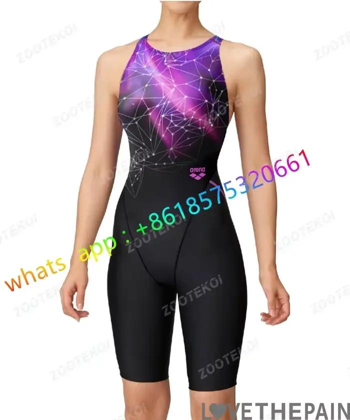 Maillot de bain une pièce pour femmes, Triathlon, entraînement professionnel, longueur aux genoux, confortable pour piscine
