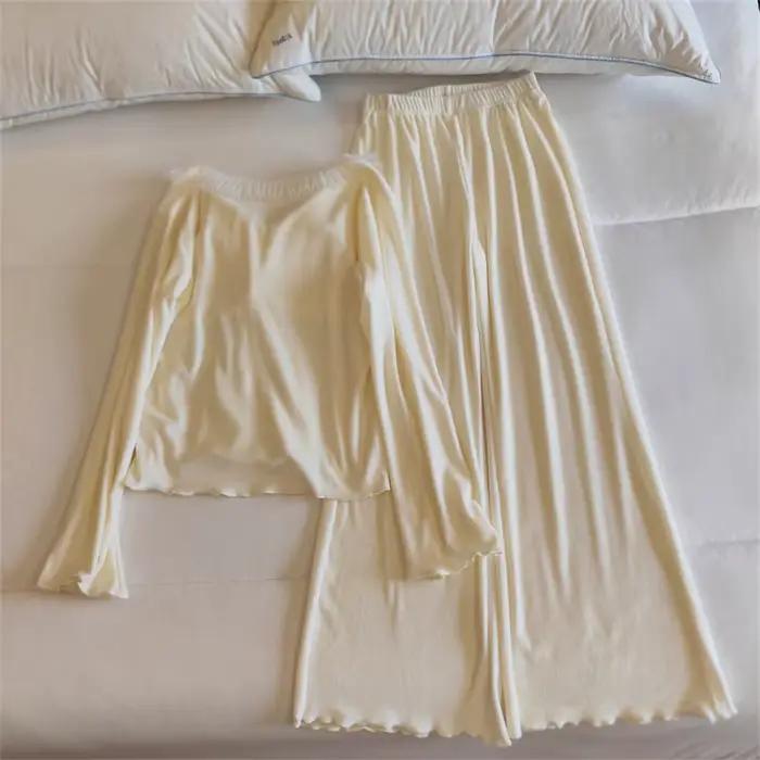Pyjama d'hiver pour femme, ensemble de vêtements de nuit en velours et polaire, épais et chaud, costume de maison pour femmes, coussin de poitrine, haut et pantalon