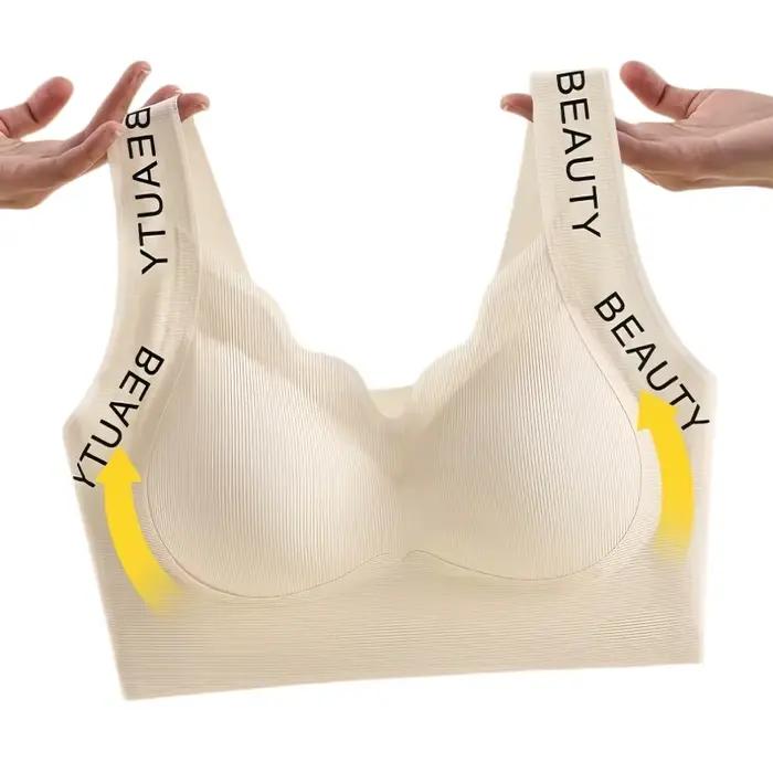 Bezdrôtová push-up podprsenka s rebrovaným vzorom pre ženy