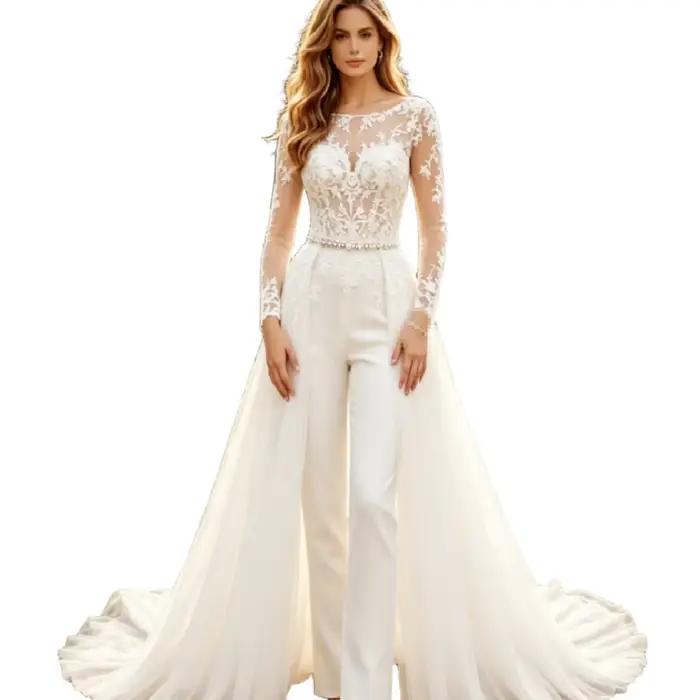 Robe de mariée ZuTouuoly exquise en polyester avec décolleté en cuillère et détails élégants pour cérémonie de mariage bohème ou plage
