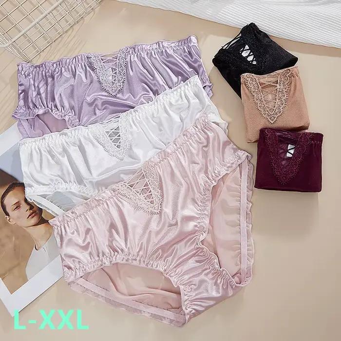 Ropa intérieur para mujeres culottes sexy femmes dentelle surdimensionné lenceria creux respirant lingerie coton entrejambe sous-vêtements femmes