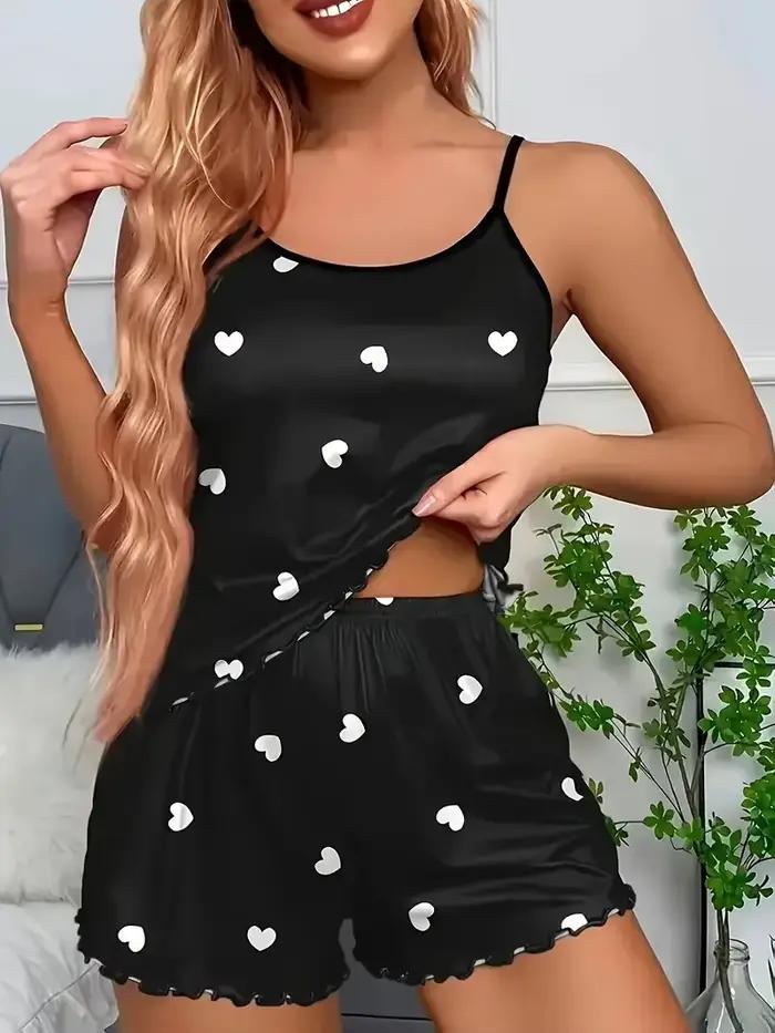 5 veľkostí na výber S M L XL 2XL Dvojdielne srdiečkové podväzky a šortky pre ženy