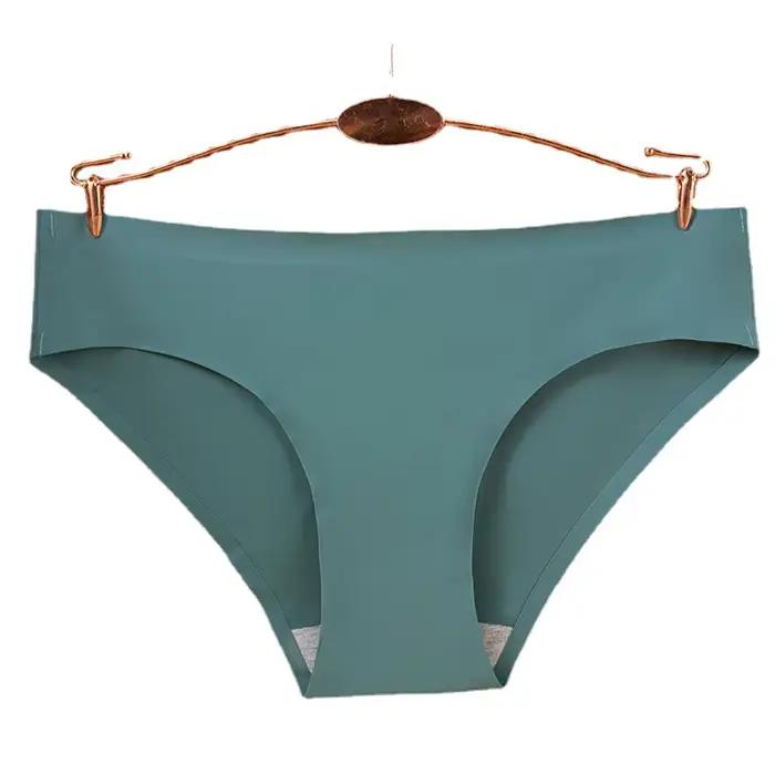 Culotte sans couture pour femme, sous-vêtement taille moyenne, couleur unie, confortable, doux, sexy, lingerie féminine