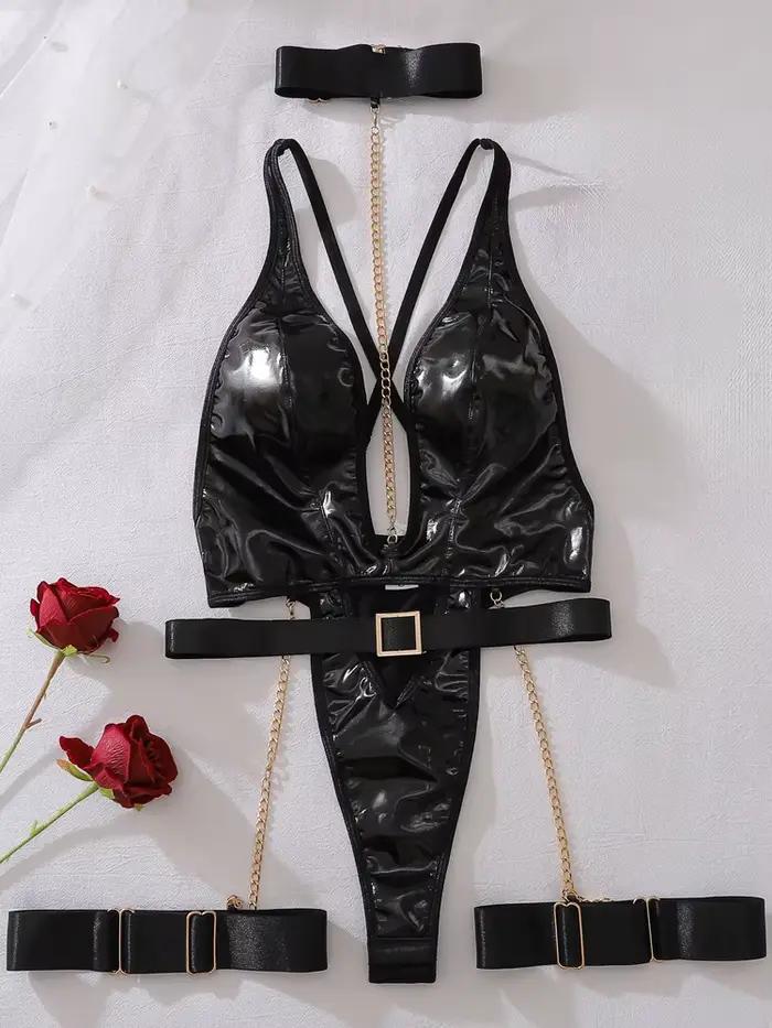 Belamimi sexy kožená lingerie pre ženy