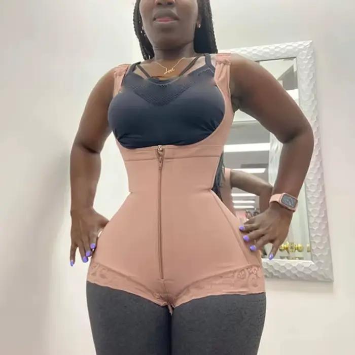 Shapewear colombien Abdomen haute Compression femmes Double Compression vêtement bretelles réglables sablier Figure ceinture