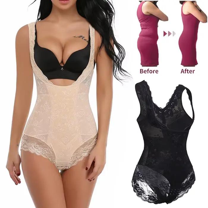 Dámsky tvarovací body s kvetinovou čipkou