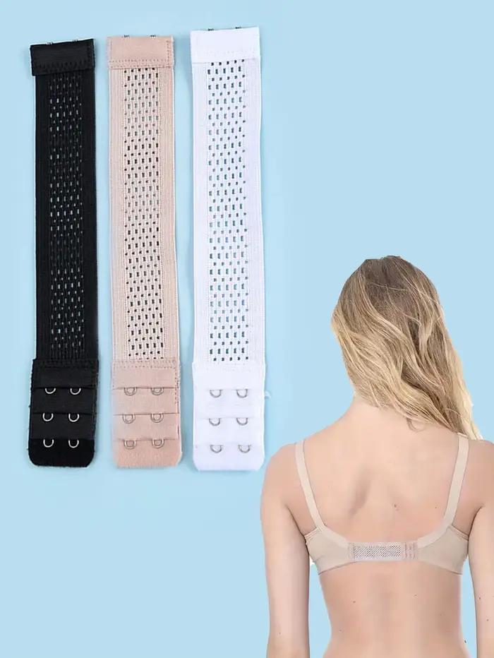 Rallonge de soutien-gorge ajustable 20 cm, sangle élastique 3 rangées 2 crochets, rallonges de soutien-gorge pour femmes, accessoires d'extension de lingerie, lot de 3