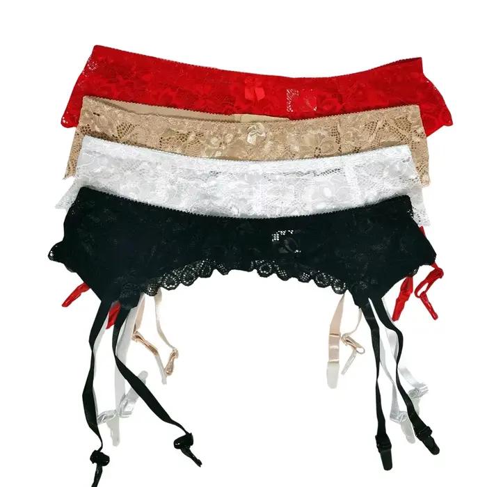 M L XL veľká veľkosť Sexy čipkovaná priesvitná podväzková opaska s nastaviteľným zadným zapínaním na pančuchy