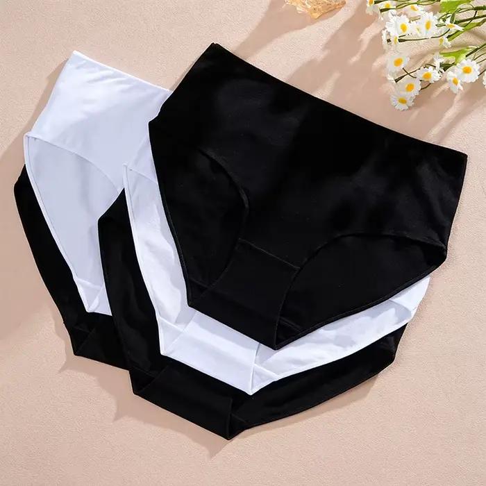 FINETOO 5 pièces culottes en coton femmes taille haute slips sous-vêtements sans couture caleçons respirants couleur unie culotte S-2XL intimes