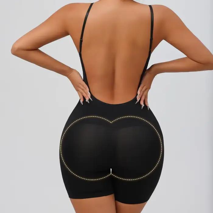 Body dos bas sans couture pour femmes, vêtement modelant, rehausseur de fesses, lisse, dos nu, gaine amincissante, ventre plat, sous-vêtements Corset