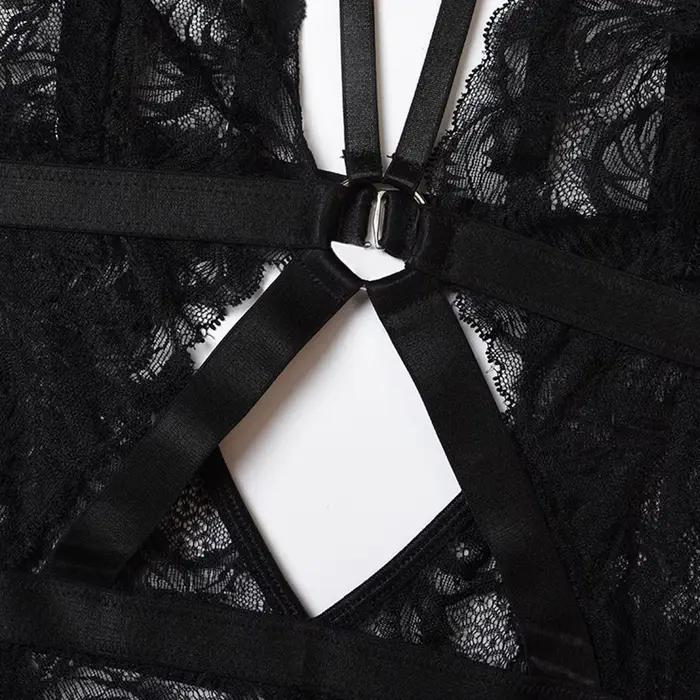 Sexy čipka priehľadná Lingerie Pornos kostým ženy odhaliť obväz spodná bielizeň body nočné oblečenie erotické lenceria zmyselná mujer