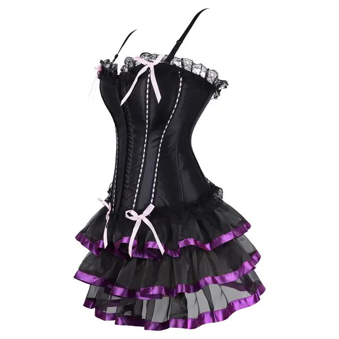 Ženský korzetové šaty, gotické bustier korzety s ramienkami