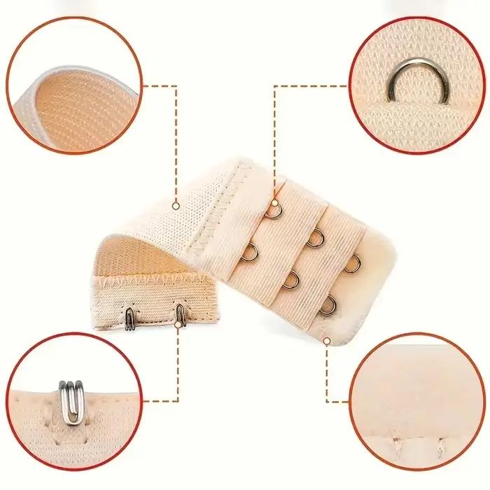 Rallonge de soutien-gorge élastique pour femme avec 2/3/4 crochets, sangle d'extension réglable sans bretelles