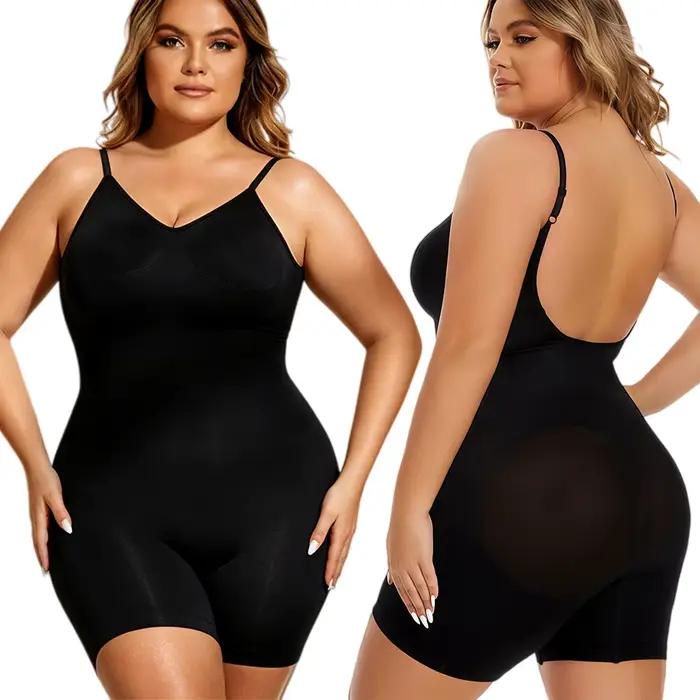 Body sculptant sans dos pour femme, combinaison intégrale sans couture pour le contrôle du ventre, rehausseur de fesses, hauts sculptants post-partum pour le yoga