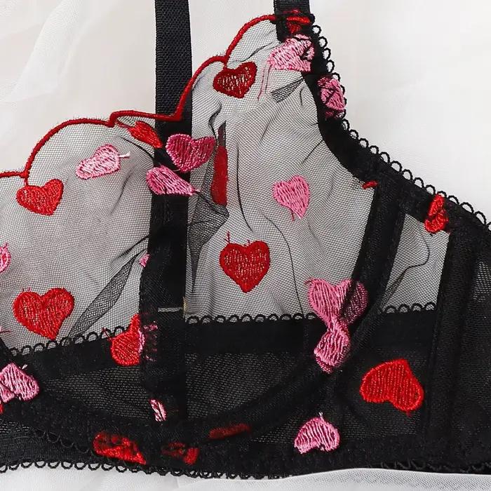 Femmes grande taille Sexy Lingeries ensembles tentation broderie florale Push Up soutien-gorge culotte Lingerie ensemble 2 pièces séduisant Lingerieoutfits