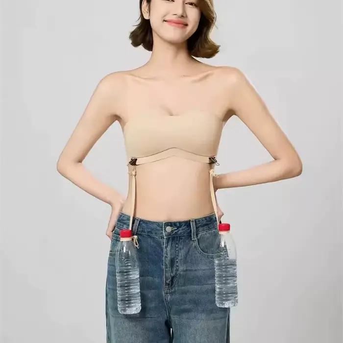 Sous-vêtements sans bretelles, antidérapants, Anti-lumière, sans Trace, sans anneau en acier, col licou, beau dos, soutien-gorge Invisible
