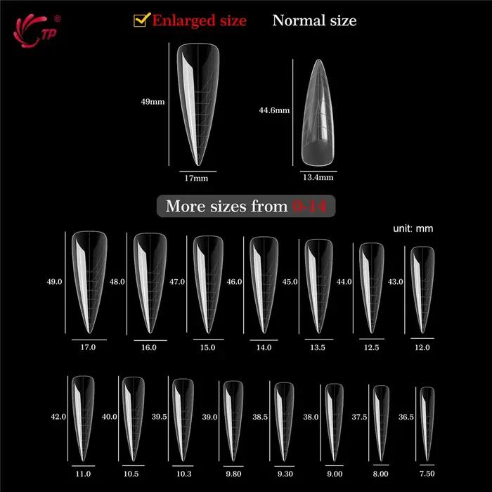Forme d'ongle stiletto double en acrylique pour ongles artistiques et extensions de qualité professionnelle