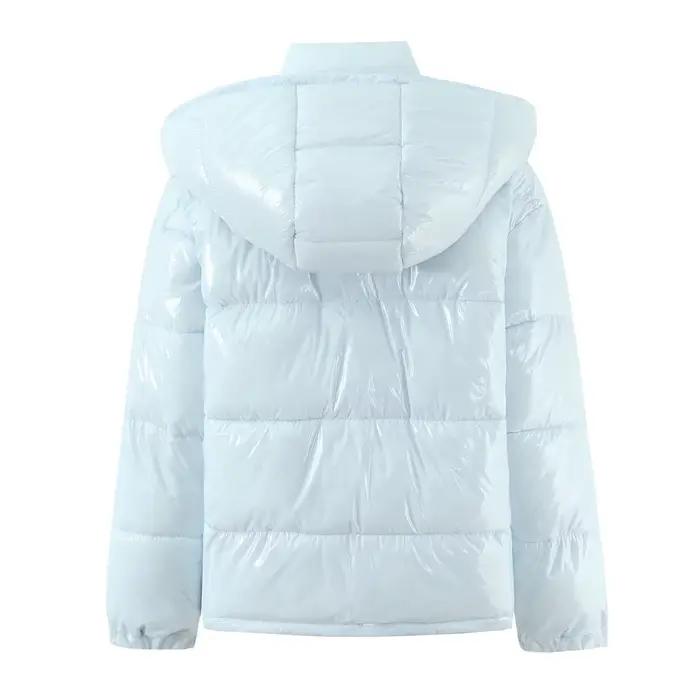 Parka décontractée en polyester pour femmes avec capuche amovible et fermeture éclair pour les saisons d'automne et d'hiver