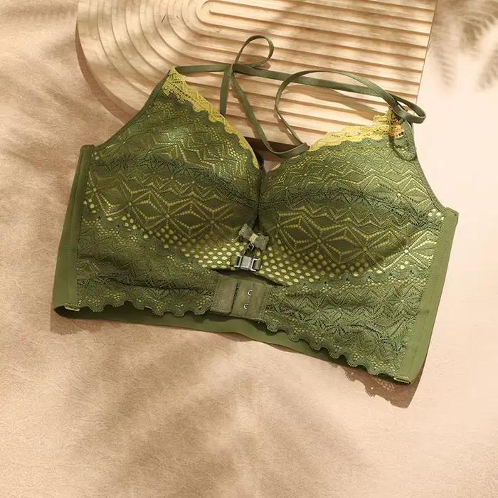 Soutien-gorge push-up en dentelle pour femme, soutien-gorge rembourré confortable, soutien-gorge à armatures, soutien-gorge à fermeture avant, ajouter une tasse, sexy, FW7033