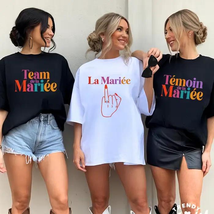 Jednoduché rozlúčkové topy pre francúzske dievčatá: tričká pre nevestu Future Bride Team