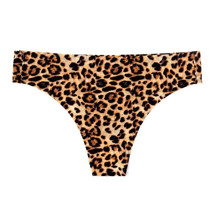 WarmSteps InDispensSexy-Bikini Tanga Léopard pour Femme, Lingerie Sans Couture, Culotte Respirante en Coton, Sous-Vêtements à l'Entrejambe