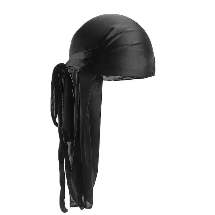Unisex hodvábny dlhý Durag s dlhým chvostom